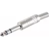 ShiverPeaks BS50200 Connettore jack 6,3 mm stereo, 3 poli, metallo, saldabile, con protezione antitorsione