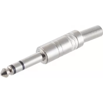 ShiverPeaks BS50200 Connettore jack 6,3 mm stereo, 3 poli, metallo, saldabile, con protezione antitorsione