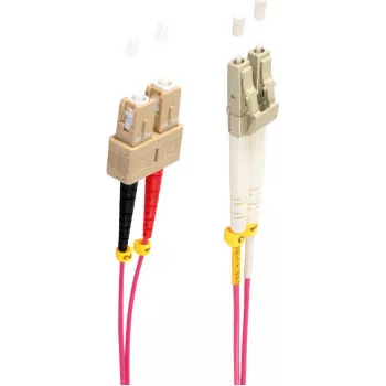 SHIVERPEAKS BS77941/4 cavo patch in fibra ottica multimodale OM4 LC a SC duplex, 15 m, viola