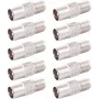 SHIVERPEAKS BS85322-SET10 set da 10 adattatori coassiali connettore maschio IEC a connettore femmina F, argento