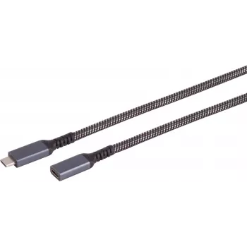 SHIVERPEAKS S-Conn 14-74006 Cavo USB-C a USB-C 1m USB 3.2 Gen 2 10Gbps 100W PD nero e bianco
