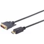 Cavo SHIVERPEAKS S/CONN maximum connectivity DisplayPort a DVI-D, connettore maschio DP 20-Pin a connettore maschio DVI-D 24+1, contatti dorati, 7,5 m, nero 77497-1