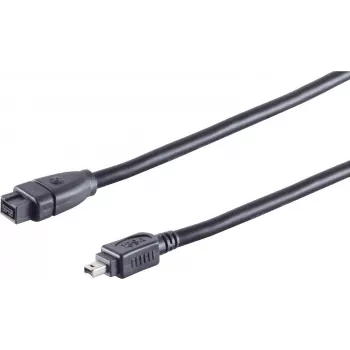 SHIVERPEAKS S CONN Maximum Connectivity cavo FireWire, connettore IEEE 1394B 9-Pin maschio a connettore IEEE 1394A 4-Pin maschio, 1,8 m, nero 77312