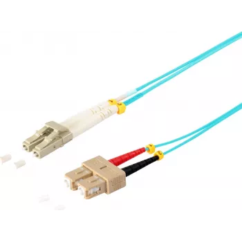 SHIVERPEAKS S/CONN Maximum Connectivity Cavo patch in fibra ottica LC/SC Duplex, OM3 50/125µm, acqua, 5,0 m (77955/3)