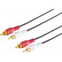 SHIVERPEAKS S/CONN maximum connectivity cavo audio RCA, 2 connettori RCA maschio su 2 connettori RCA maschio, placcato oro, 0,5 m, nero (40501)