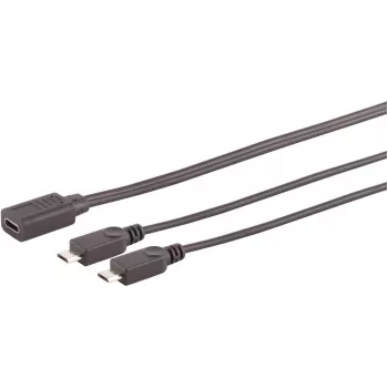 SHIVERPEAKS S/CONN maximum connectivity Cavo adattatore splitter a Y USB-C femmina su 2x USB Micro-B maschio, USB 2.0, 0,3m, nero 13-20021