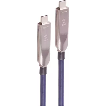 SHIVERPEAKS cavo ottico attivo ibrido USB-C, 15 m, USB 3.2 Gen 2, 10 Gbps, video 8K, 60W Power Delivery, TPU, nero BS30-44081
