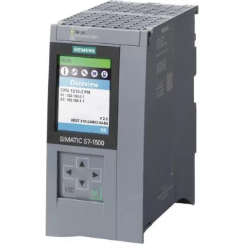 Siemens SIMATIC S7-1500 CPU 1515-2 PN, 500 KB memoria programma, 3 MB memoria dati, 2 interfacce PROFINET, switch 3 porte, 24 V DC 6ES75152AM020AB0