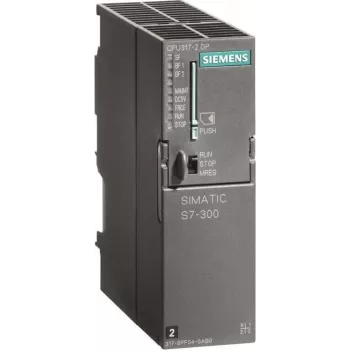 Siemens SIMATIC S7-300 CPU 317-2 DP, 1 MB di memoria di lavoro, interfacce MPI/DP e PROFIBUS DP, 24V DC, montaggio su guida DIN 6ES73172AK140AB0