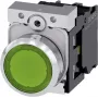 Siemens SIRIUS ACT 3SU1152-0AB40-1BA0 Pulsante, attuatore piatto, verde, anello frontale in metallo lucido, 22mm, 1NO, morsetto a vite, IP66/67/69K