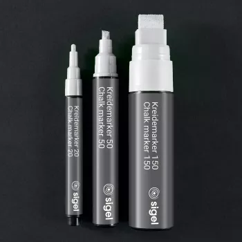 SIGEL Chalk Marker 150 punta a scalpello 5-15 mm bianco cancellabile 1 pezzo