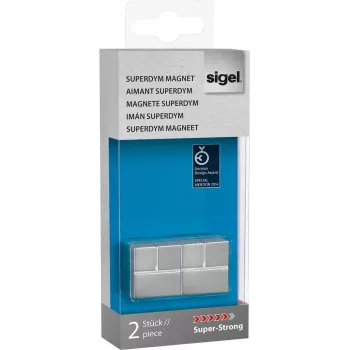 SIGEL SuperDym magneti cubici in neodimio GL706, 20 x 20 x 20 mm, 2 pezzi, argento