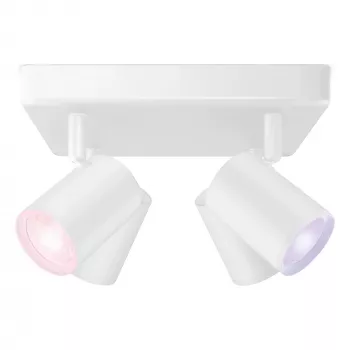SIGNIFY WiZ IMAGEO Plafoniera 4 faretti quadrata Tunable White & Color bianco