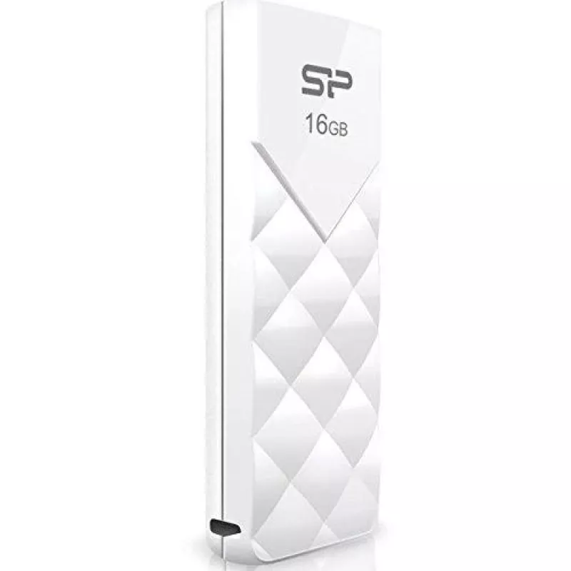 Silicon Power Chiavetta USB 2.0 16GB, design retrattile senza cappuccio, bianco