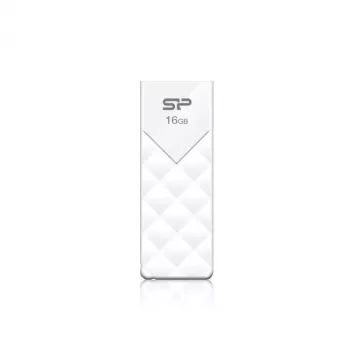 Silicon Power Chiavetta USB 2.0 16GB, design retrattile senza cappuccio, bianco