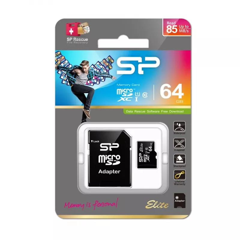 Silicon Power scheda di memoria microSDXC 64GB UHS-I Class 10 U1 V10