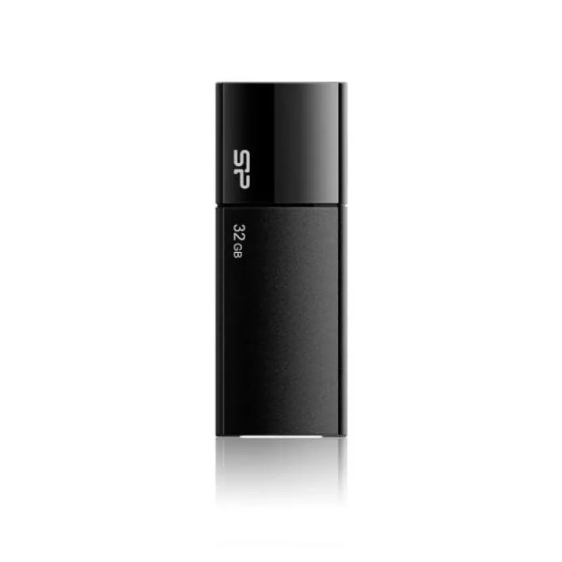 Silicon Power SP032GBUF2U05V1K 32GB chiavetta USB 2.0 - design retrattile senza cappuccio, nero