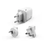 Silicon Power Boost Charger QM16 Caricabatterie da viaggio da 20W, USB-A + USB-C, spine EU/US/UK/AU, bianco