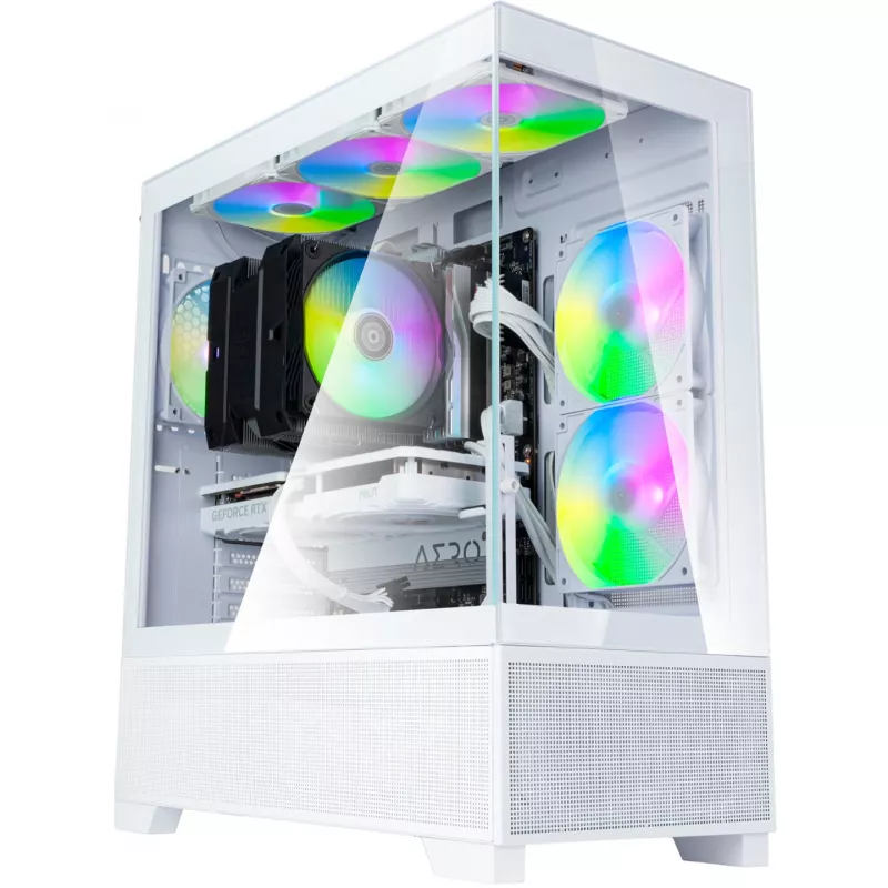 SilverStone Lucid 05 White Case Mid-Tower con design in vetro panoramico 270°