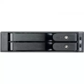 SilverStone SST-FS202B-V2 alloggiamento hot-swap SATA a 2 vani da 3,5 pollici per slot da 5,25 pollici - nero