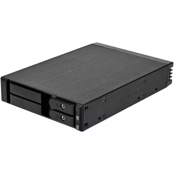 SilverStone SST-FS202B-V2 alloggiamento hot-swap SATA a 2 vani da 3,5 pollici per slot da 5,25 pollici - nero