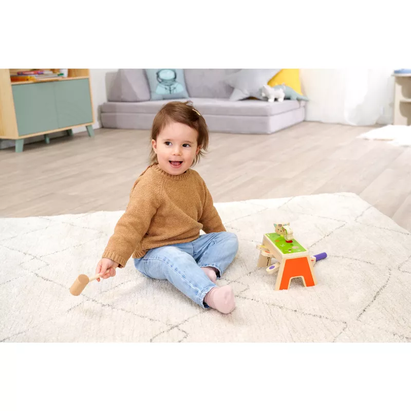 SIMBA-DICKIE Pop-Up Hammering Game – giocattolo in legno con 16 pezzi e figure pop-up