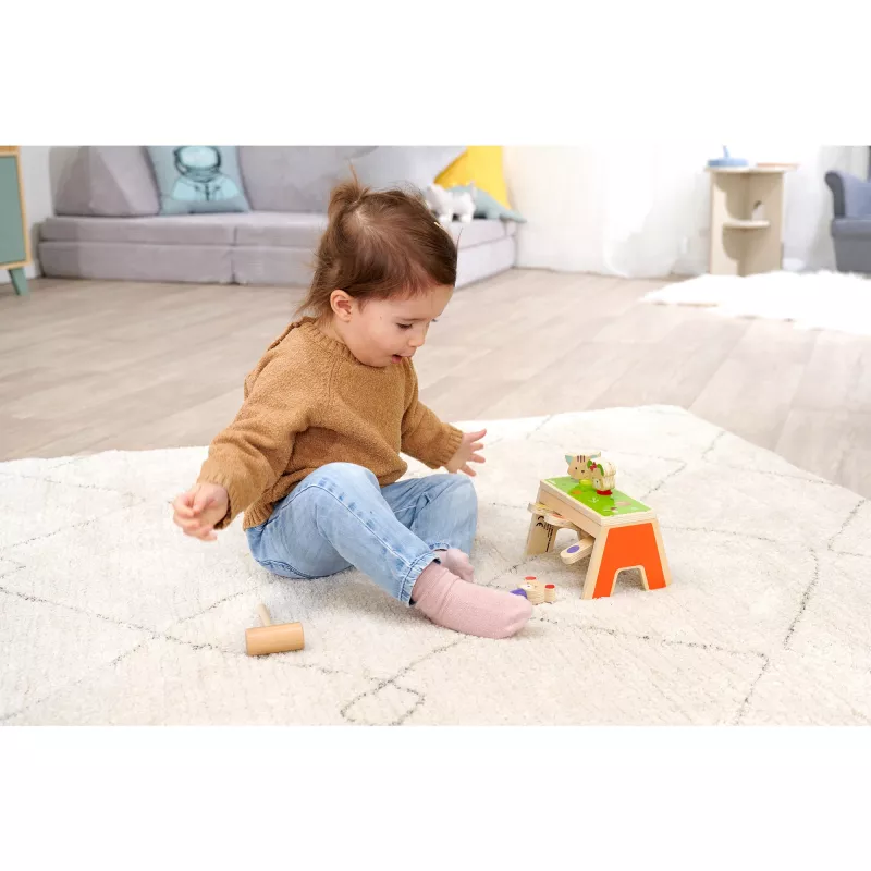 SIMBA-DICKIE Pop-Up Hammering Game – giocattolo in legno con 16 pezzi e figure pop-up