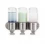 Simplehuman Dispenser Doccia con Supporto a Parete, 3 Dispenser, Acciaio Inox Spazzolato