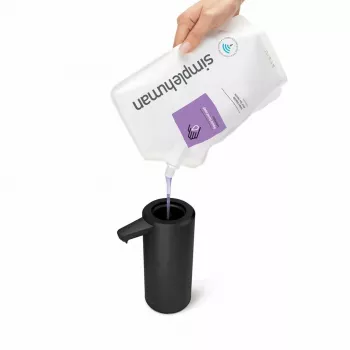 simplehuman ST1084 dispenser sapone a sensore, acciaio inox nero, 266 ml, automatico senza contatto, sensore di movimento a infrarossi, quantità regolabile, pompa antintasamento, antimpronta