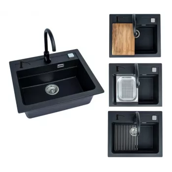 Sink Atrox30 G91 with Mixer Black