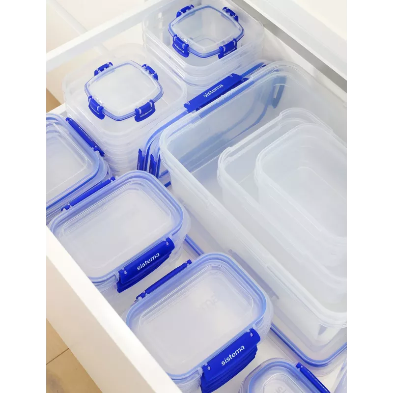 Sistema Plastics 881523 contenitore rettangolare 0,18L trasparente 88mm