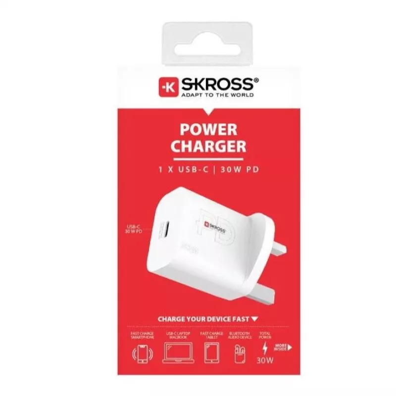 Skross Power Charger UK USB Charger 30W PD bianco