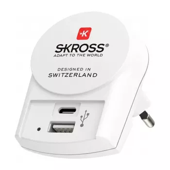 SKROSS Pro+ USB AC30PD adattatore da viaggio universale con 30W USB-C PD e USB-A