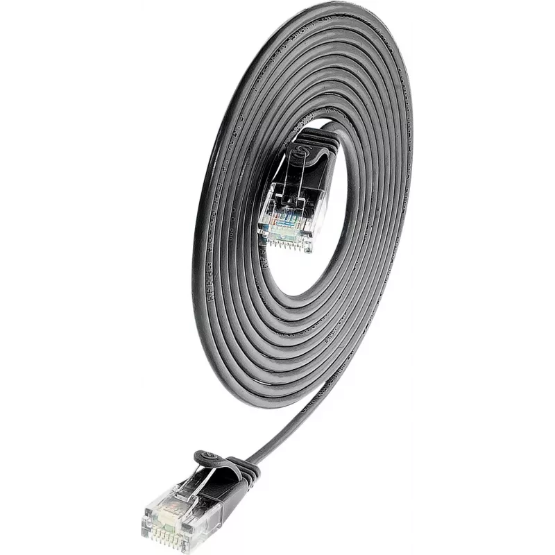 Wirewin SLIM UL6 10 SW - cavo patch Cat.6 SLIM-Light, U/UTP, 10 m, nero PKW-LIGHT-K6 10.0 SW