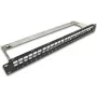 Wirewin TKS PANEL 24 BLACK - patch panel cieco schermato 24 porte Keystone, montaggio a rack 19 pollici 1U, nero