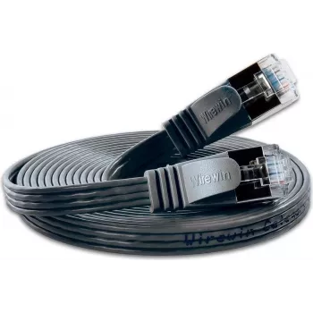 Wirewin Triotronik PKW-STP-SLIM-KAT6 5.0 SW cavo patch Ethernet Cat6 U/FTP Slim, connettore maschio RJ45 a connettore maschio, 5m, nero