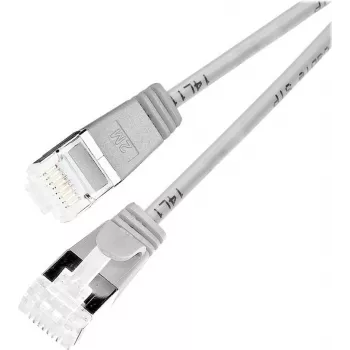 Wirewin cavo patch slim round U/FTP Cat 6a, grigio, 1,0m, 10 Gbps, PoE, design sottile e flessibile per spazi ristretti (PKW-LIGHT-STP-K6A 1.0)