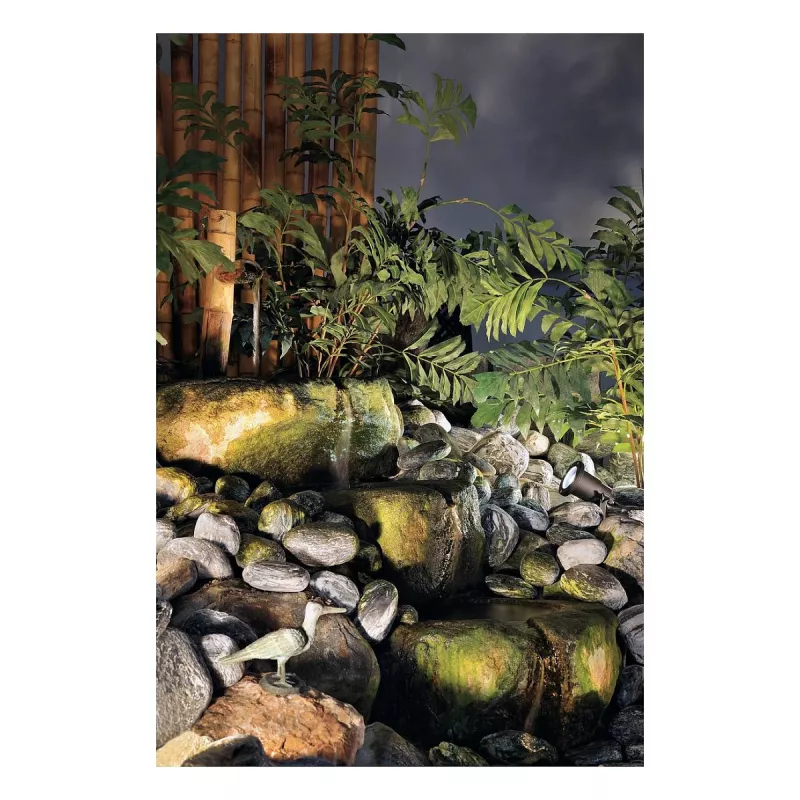 SLV Nautilus Faretto da giardino a picchetto 227410 GU10 IP65 con picchetto e cavo da 1,5 m nero