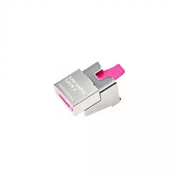 Lucchetto per cavi SMARTKEEPER BasicLAN 2 rosa confezione da 5 con chiave