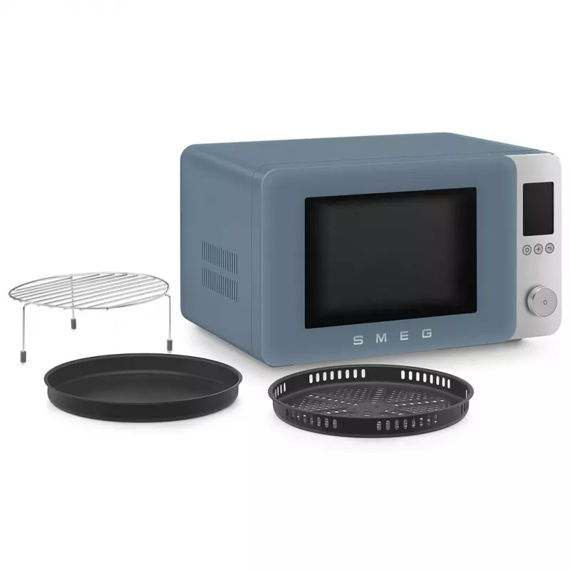 Smeg forno microonde combinato MOC02SBMEU, 9 funzioni, 2100 W, Storm Blue opaco