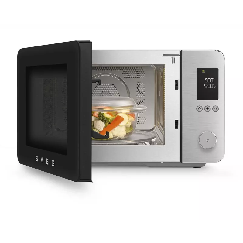 Smeg MOC02BLMEU forno microonde combinato, 9 funzioni, 2100 W, nero opaco