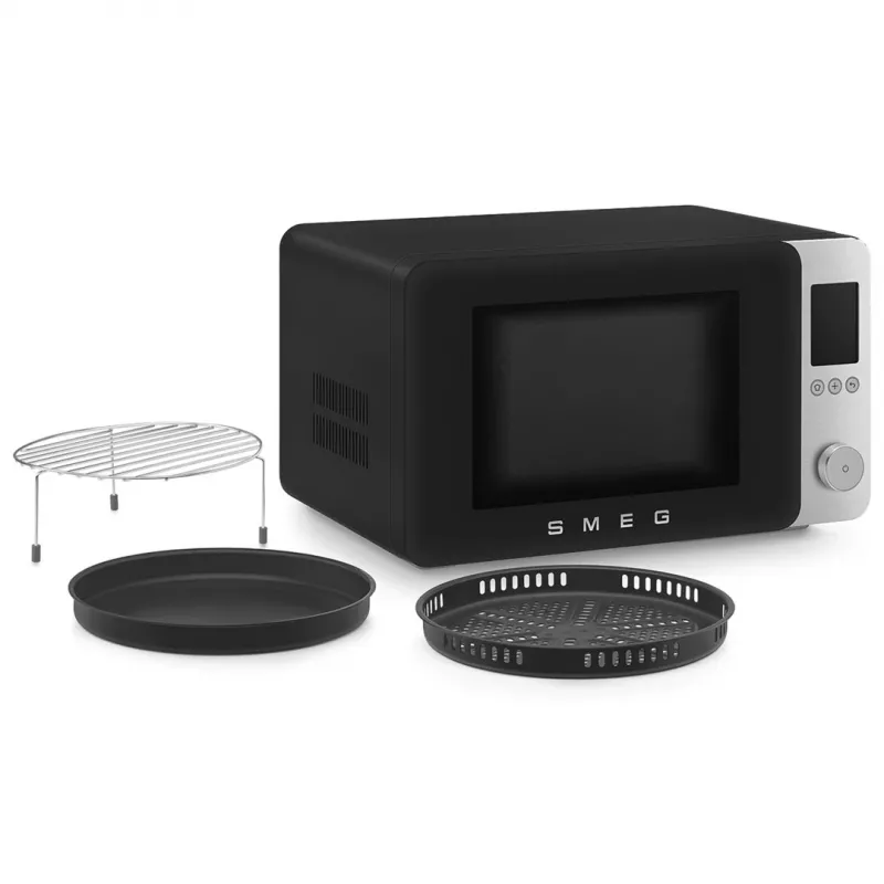 Smeg MOC02BLMEU forno microonde combinato, 9 funzioni, 2100 W, nero opaco