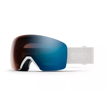 Smith Skyline maschera da sci con lente ChromaPop fotocromatica, montatura White Vapor e lente Blue Sensor Mirror