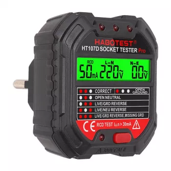 Tester per prese con display digitale Habotest HT107D