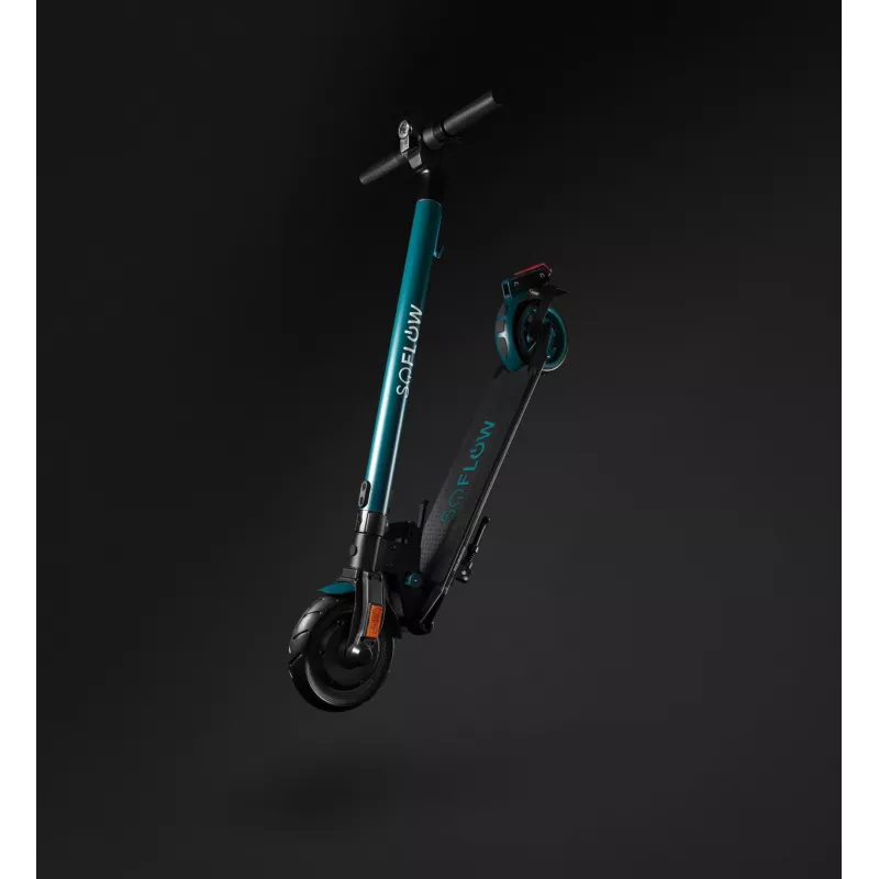 SoFlow SO1 monopattino elettrico, nero/turchese, 20 km/h, portata 100 kg