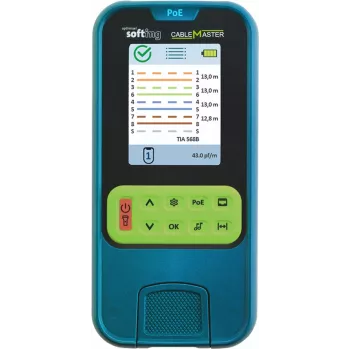 Softing Psiber CableMaster tester per cavi di rete PoE con rilevamento PoE e test di carico 226102