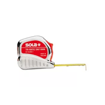 SOLA TRI-MATIC fettuccia metrica 5m con gancio magnetico e nastro bifacciale