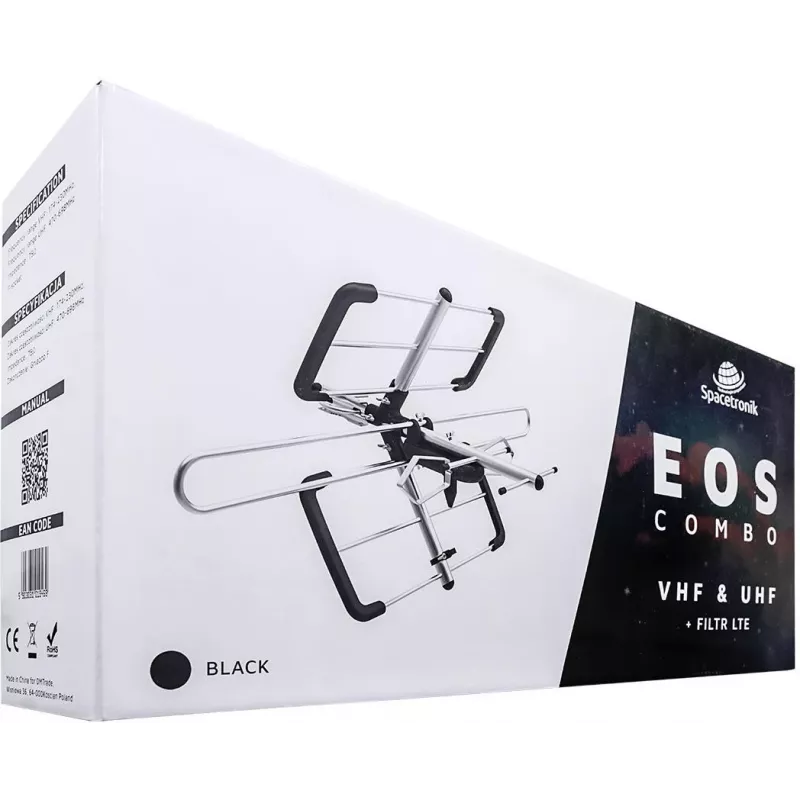 SPACETRONIK EOS Combo Black antenna passiva DVB-T/T2 EOS Combo Black (PASYWNA)