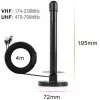 Spacetronik Hook TV Antenna magnetica DVB-T2 con amplificatore 28 dBi e cavo da 3 m
