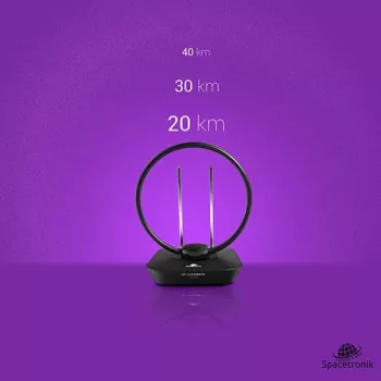 Spacetronik Locus antenna DVB-T2 da interno con amplificatore 45 dB e alimentatore